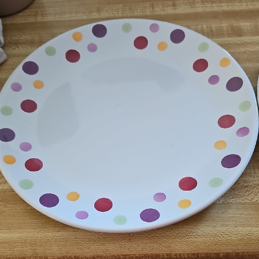 The Pampered Chef Multicolor Polka Dot Plate